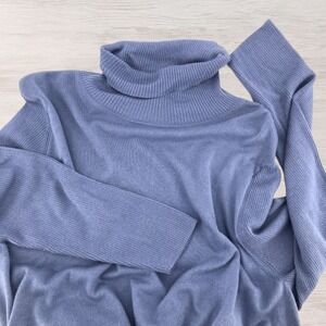 J. Jill Silk Cotton Turtleneck Sweater Purple Women L Soft Light Knit Office